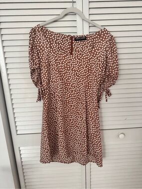 Endless Summer Rust Polka Dot Sweetheart Mini Dress Lightweight Size S
